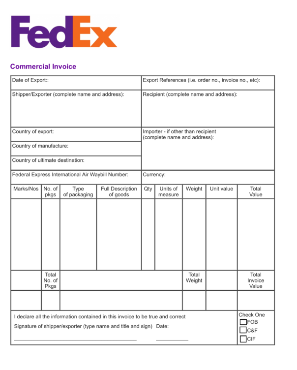 shipping documents for international shipping