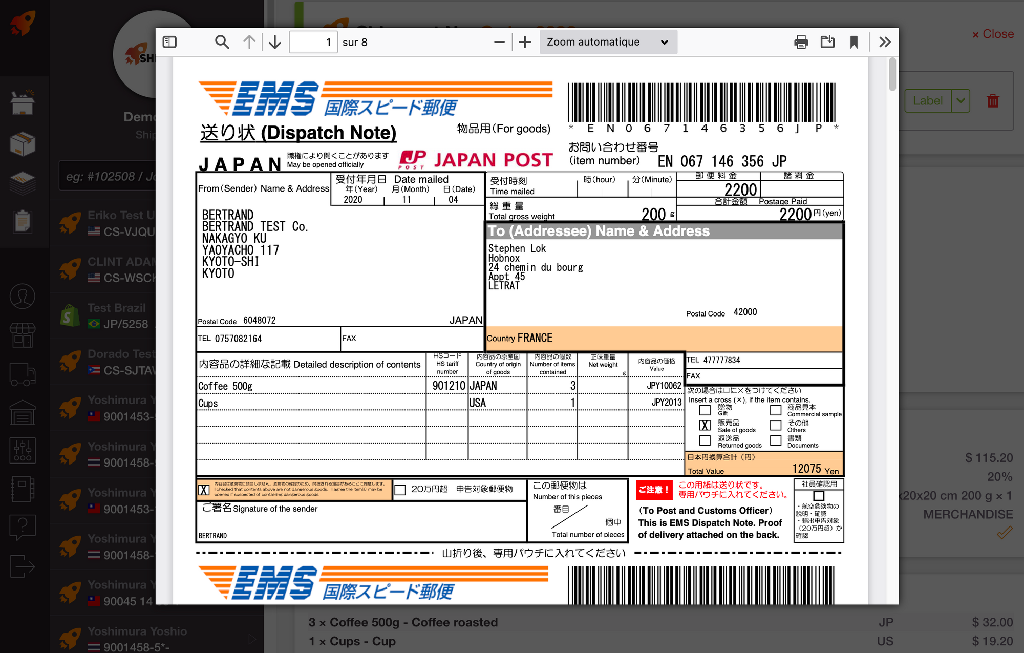 The easiest way to print JapanPost International shipping labels