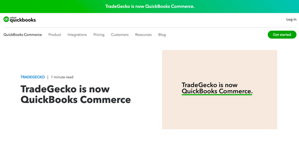 「QuickBooks Commerce」（旧: TradeGecko）について